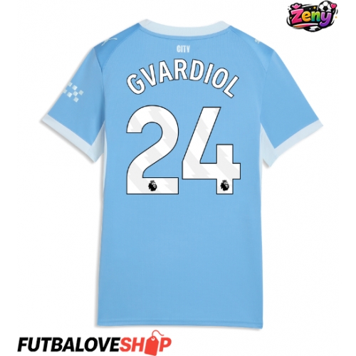 Dres Manchester City Josko Gvardiol #24 Domáci pre Ženy 2026-27 Krátky Rukáv